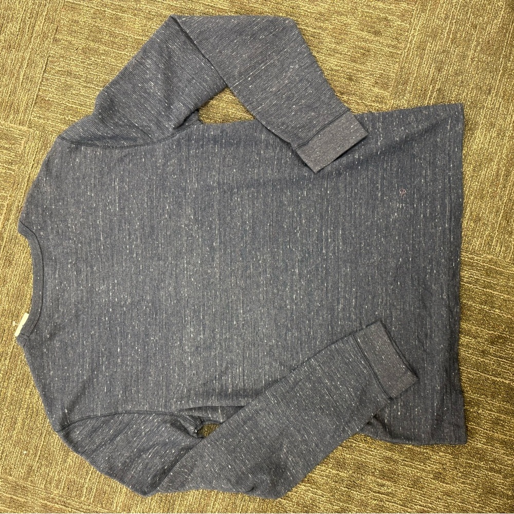 Sonoma Men's XXL Heathered Navy Long Sleeve Tee - Picture 4 of 4